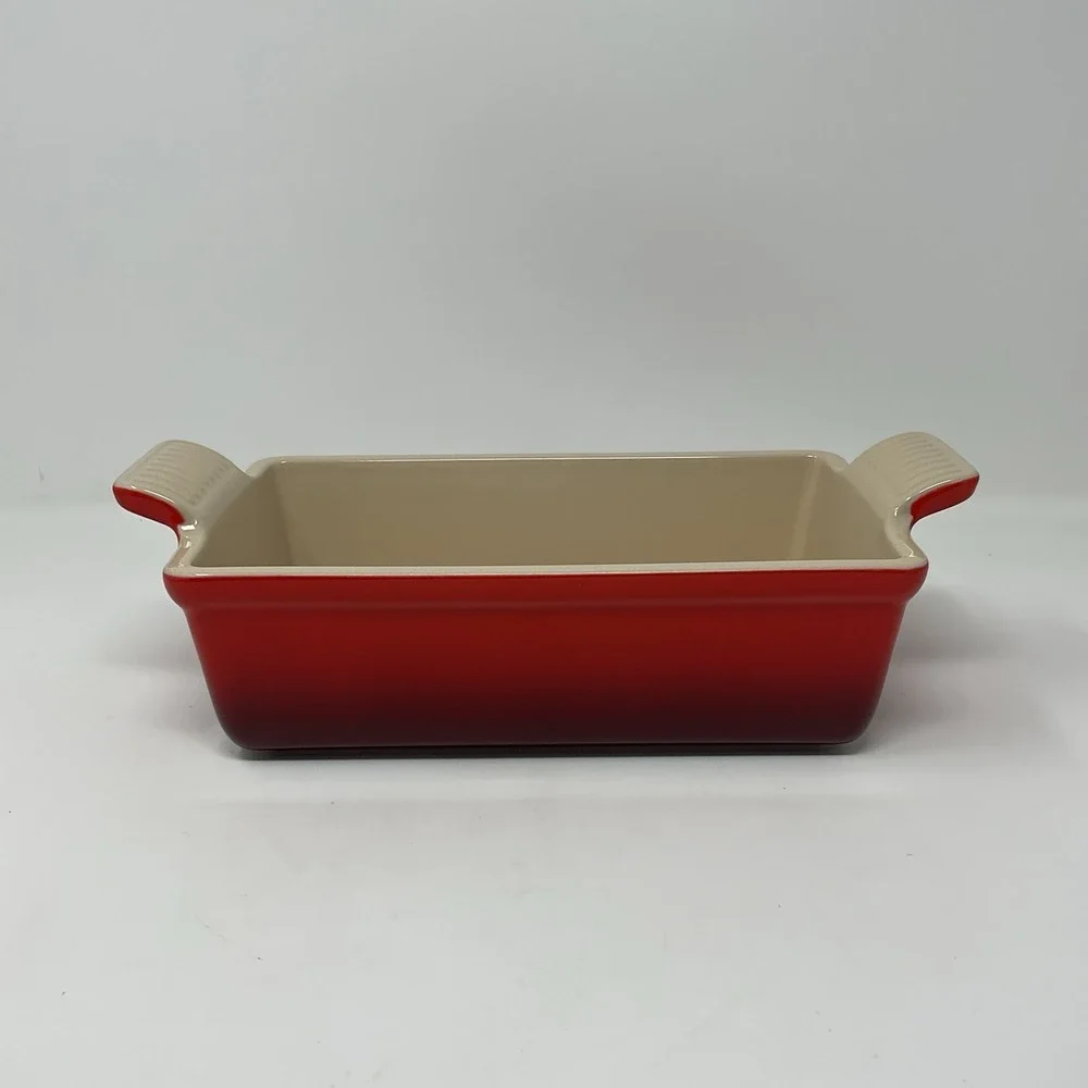 Le Creuset Stoneware Heritage Loaf Pan Cerise Red New In Box